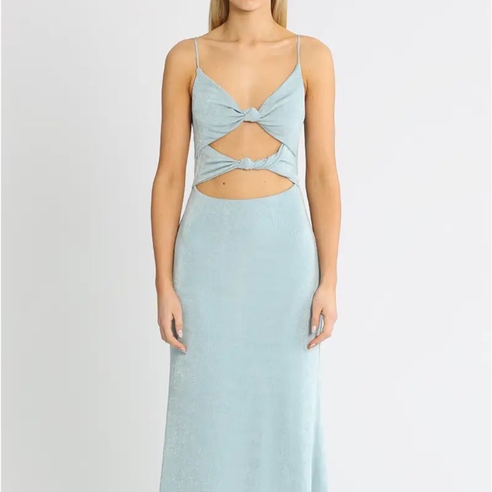 Light Blue Cutout Midi Dress